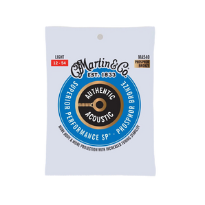 MARTIN & CO. 12-54 LIGHT, AUTHENTIC ACOUSTIC SP GUITAR STRINGS PHOSPHOR BRONZE
