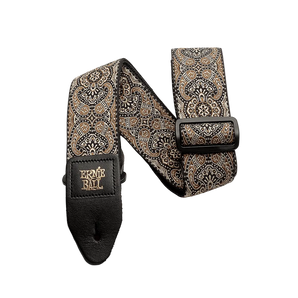 ERNIE BALL CLASSIC JACQUARD GUITAR STRAP/BASS STRAP - GOLD & BLACK PAISLEY