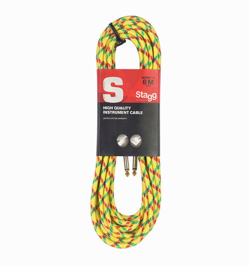 STAGG 20FT INSTRUMENT CABLE YELLOW