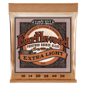 ERNIE BALL 10-50 EXTRA LIGHT, EARTHWOOD PHOSPHOR BRONZE ACOUSTIC GUITAR STRINGS