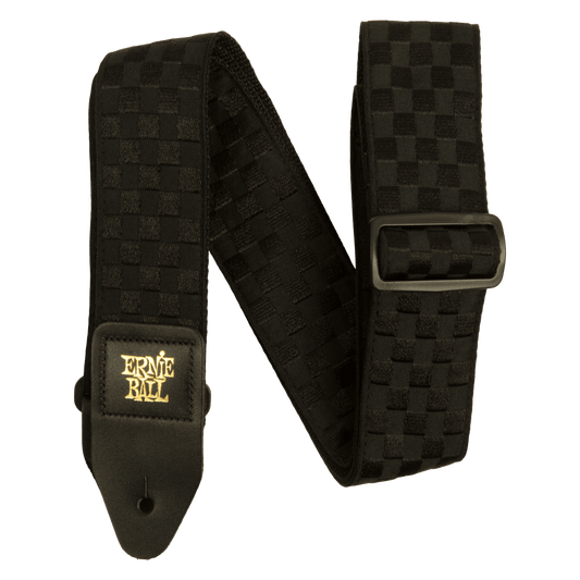 CLASSIC JACQUARD GUITAR STRAP/BASS STRAP - BLACK CHECKERS