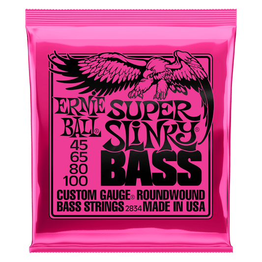 SUPER SLINKY NICKEL WOUND ELECTRIC BASS STRINGS 45-100 GAUGE