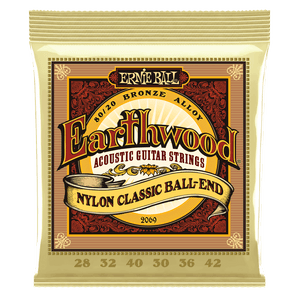 ERNIE BALL NYLON CLASSICAL BALL-END, EARTHWOOD 80/20 BRONZE ALLOY NYLON CLASSICAL GUITAR STRINGS