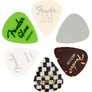 FENDER 351 SHAPE MATERIAL MEDLEY MEDIUM GUITAR PICKS, 6 PACK