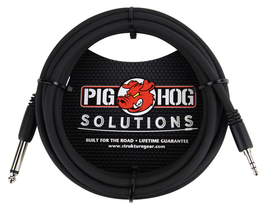 PIG HOG SOLUTIONS - 10FT 3.5MM TRS TO 1/4" MONO