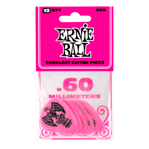 ERNIE BALL EVERLAST PICKS - 0.60MM PINK 12-PACK