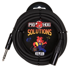 PIG HOG SOLUTIONS - 15FT TRS(M)-XLR(M) BALANCED CABLE