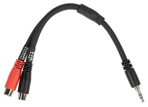 PIG HOG SOLUTIONS - 6" Y CABLE, STEREO 3.5MM(M)-DUAL RCA(F)
