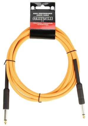 STRUKTURE 18.6FT INSTRUMENT CABLE, 6MM WOVEN - ELECTRIC SUNSET ORANGE